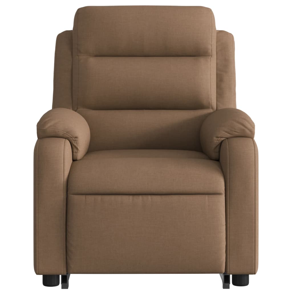 Massage chair with stand-up aid brown fabric