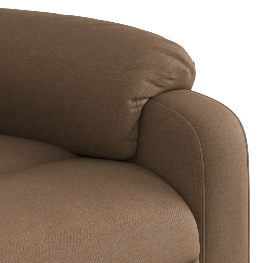 Massage chair with stand-up aid brown fabric
