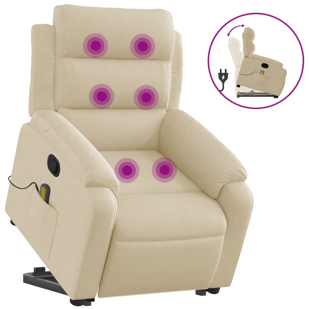 Massage chair with stand-up aid cream fabric