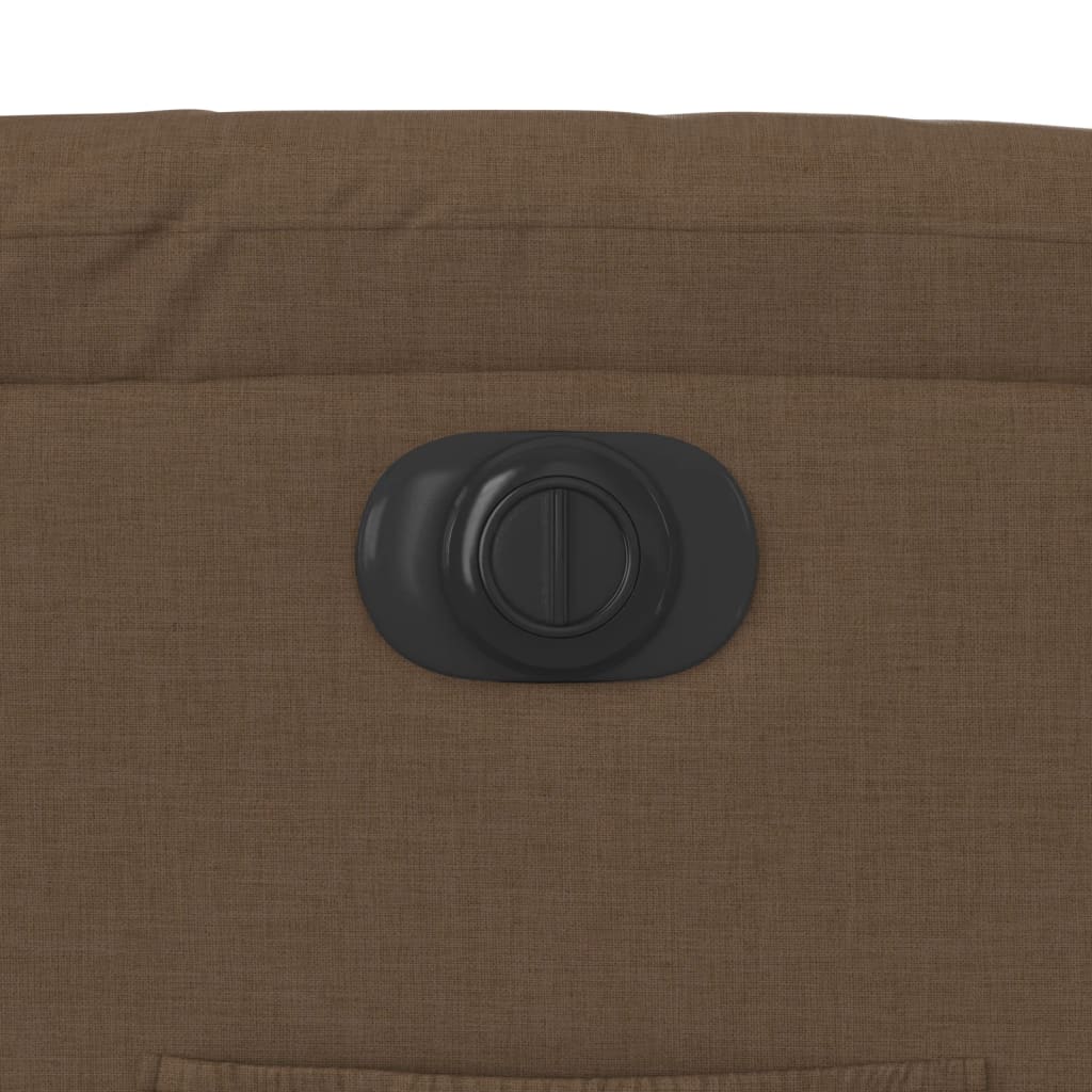 Recliner chair with electric riser, brown fabric