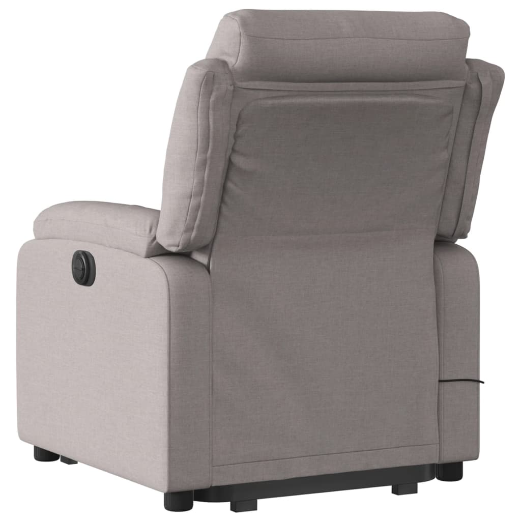 Electric massage chair with stand-up aid taupe fabric