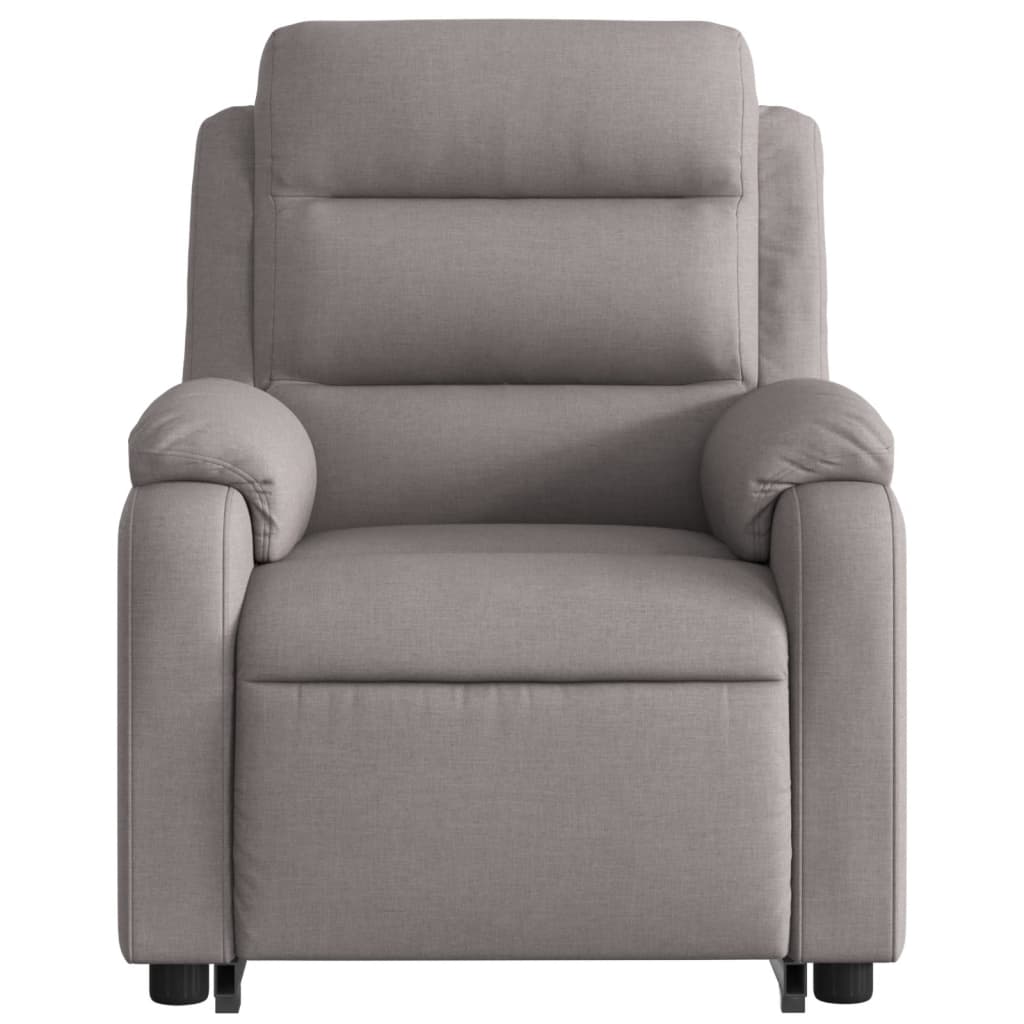 Electric massage chair with stand-up aid taupe fabric