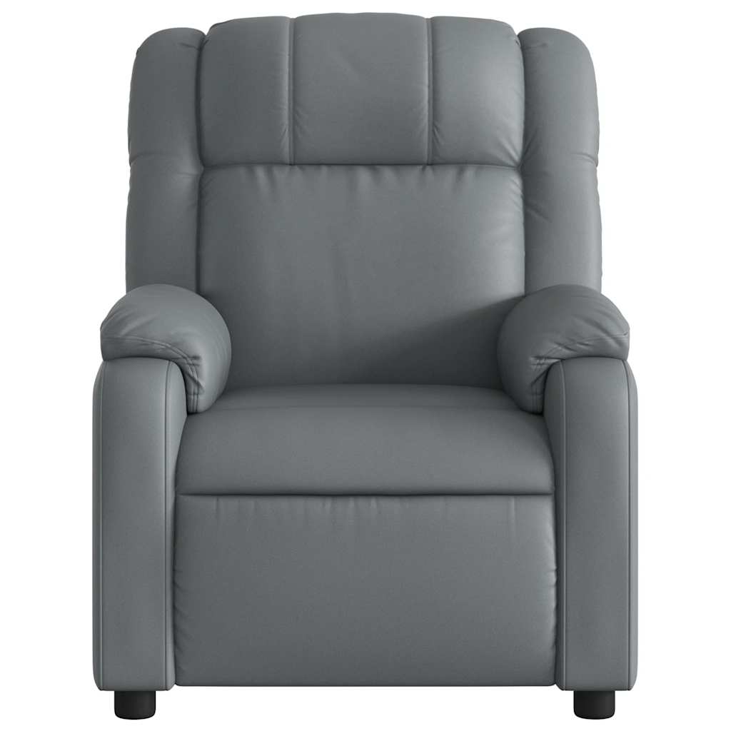 Fauteuil de massage électrique en similicuir gris