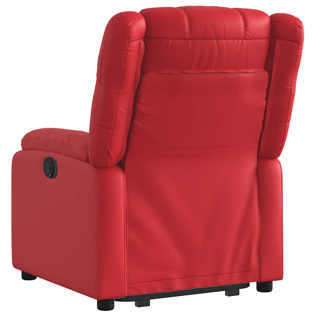 Relaxsessel mit Aufstehhilfe Rot Kunstleder