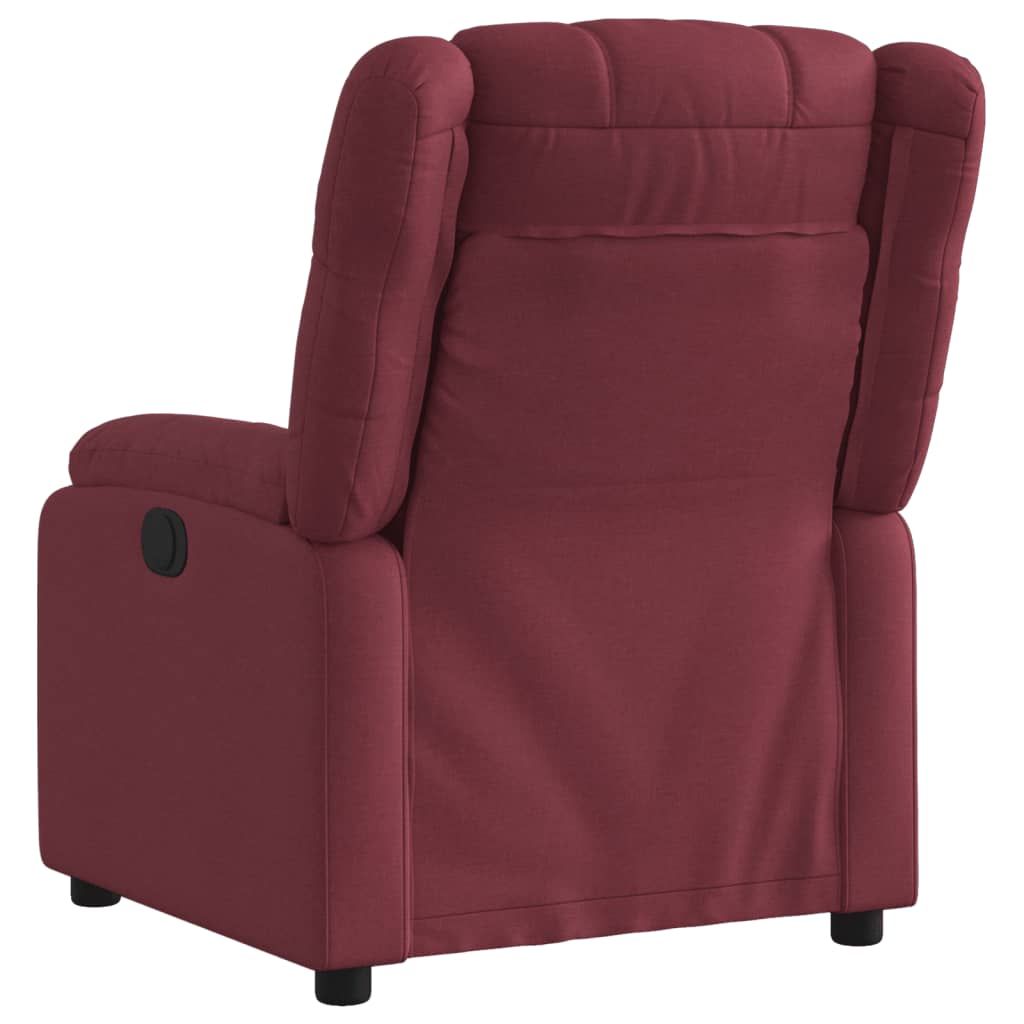 Electric recliner chair wine red fabric