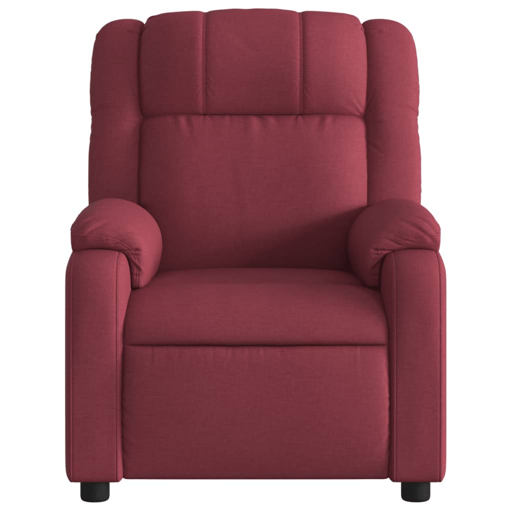 Electric recliner chair wine red fabric