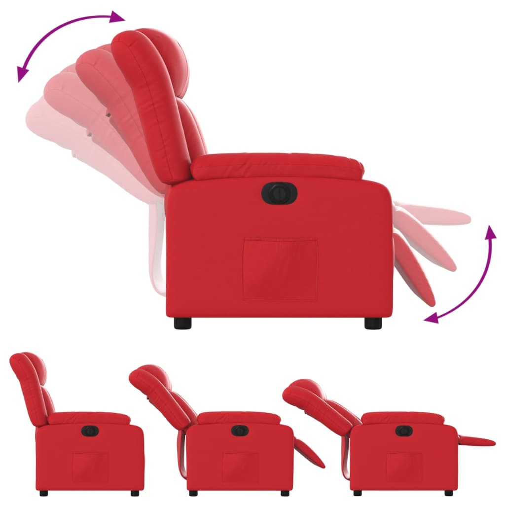 Relaxsessel Elektrisch Rot Kunstleder