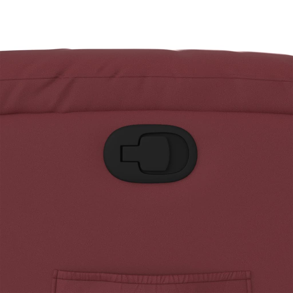 Relaxing chair with stand-up aid wine red artificial leather