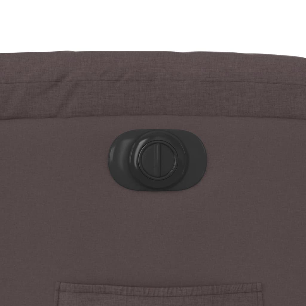 Fauteuil inclinable électrique en tissu marron foncé