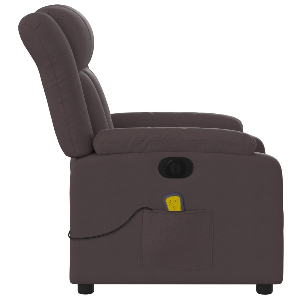 Electric Massage Chair Dark Brown Fabric