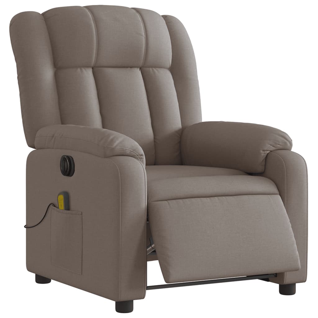 Electric massage chair in taupe fabric