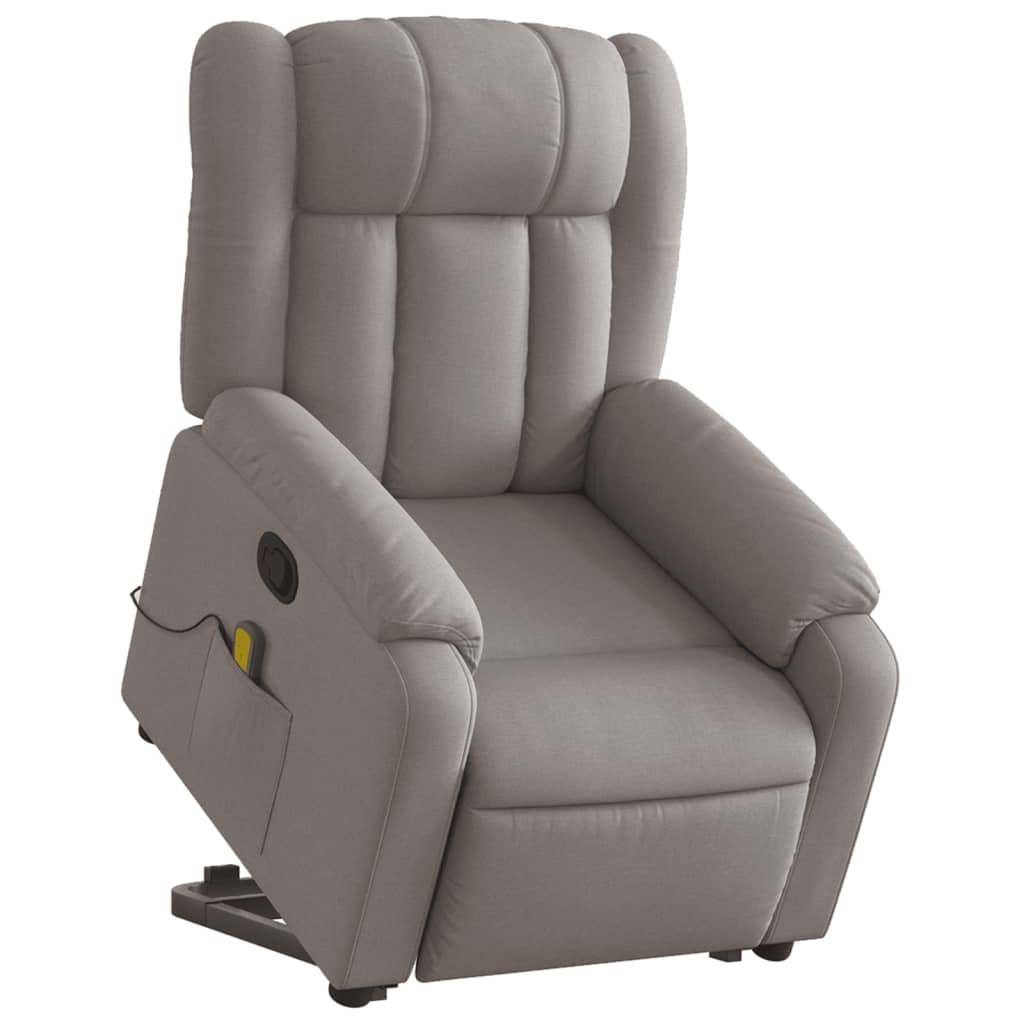 Fauteuil de massage avec aide au verticalisation en tissu taupe