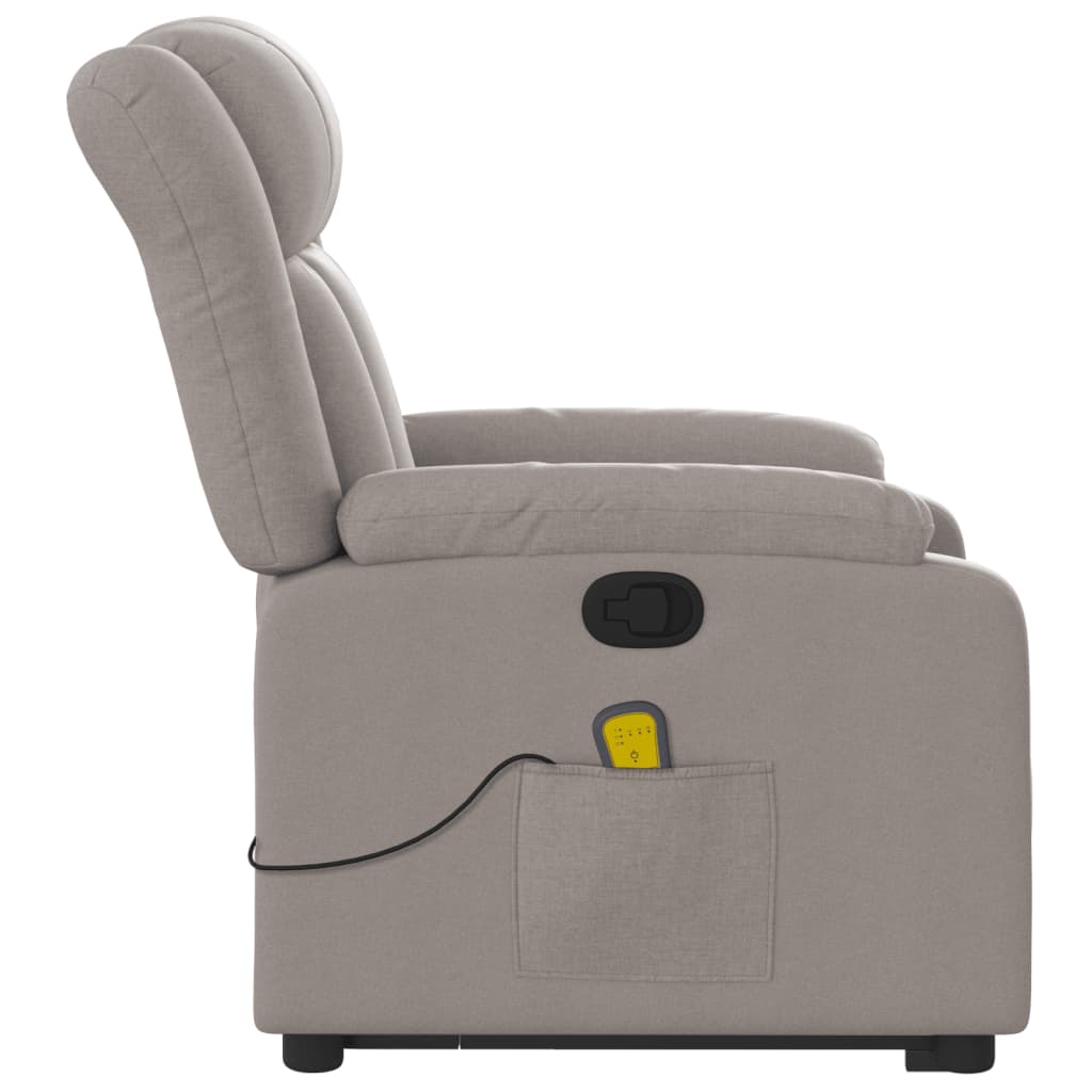 Fauteuil de massage avec aide au verticalisation en tissu taupe