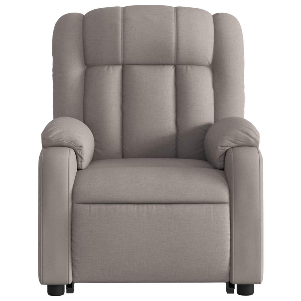 Fauteuil de massage électrique avec aide au verticalisation en tissu taupe