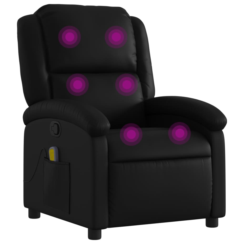 Massage-Relaxsessel, Kunstleder, Schwarz