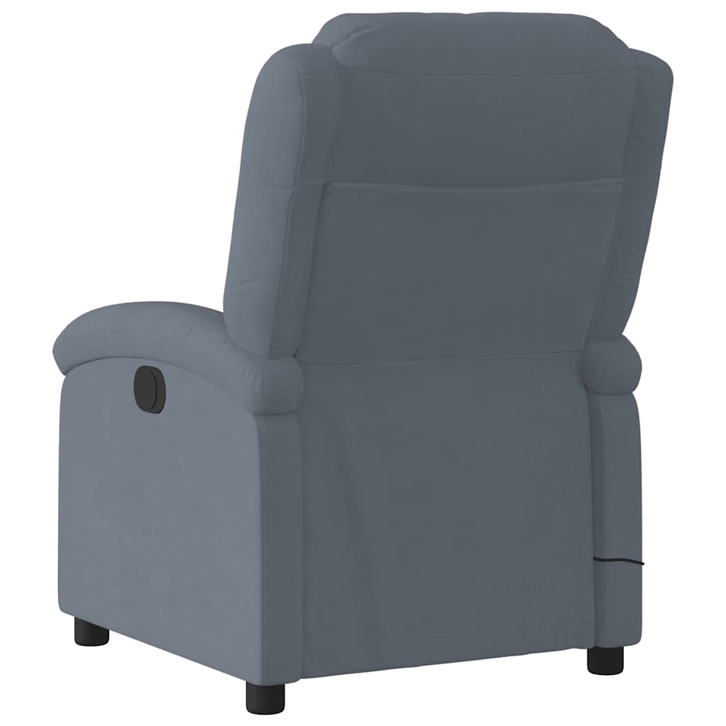 Massage-Relaxsessel, dunkelgrauer Samt