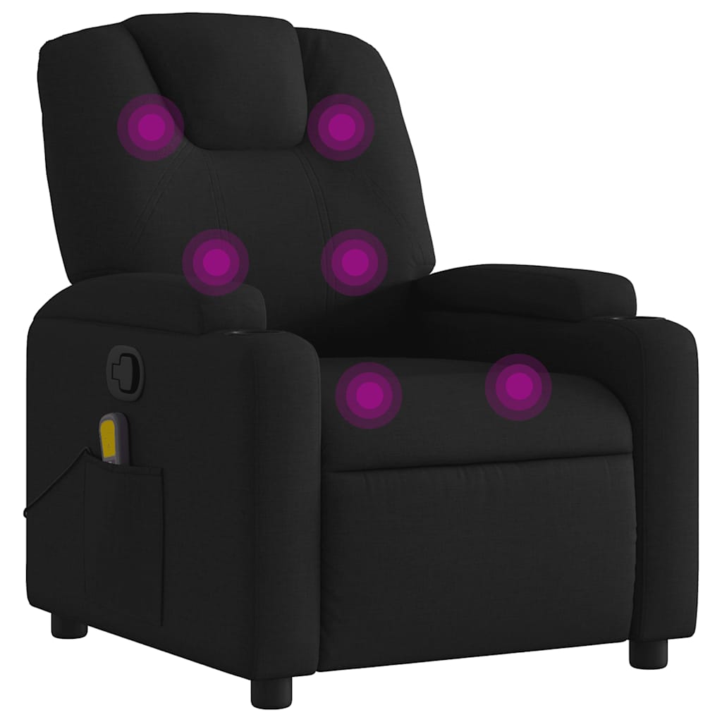 Massage-Relaxsessel, Stoff, Schwarz