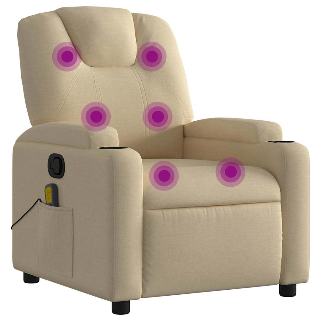 Massage-Relaxsessel Cremefarbener Stoff
