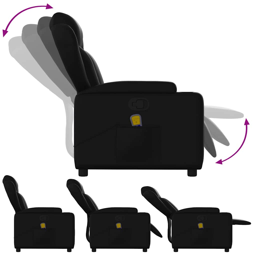 Massage-Relaxsessel, Kunstleder, Schwarz