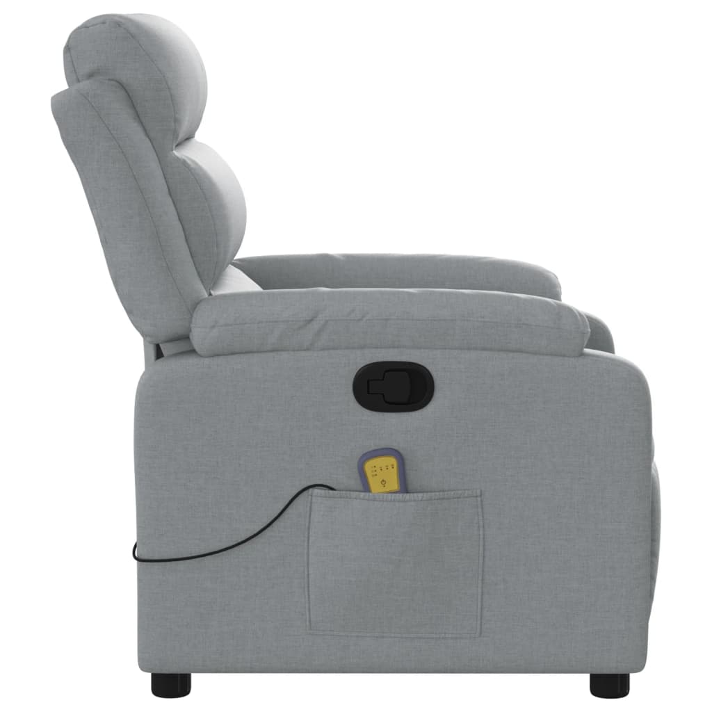 Massage-Relaxsessel, hellgrauer Stoff
