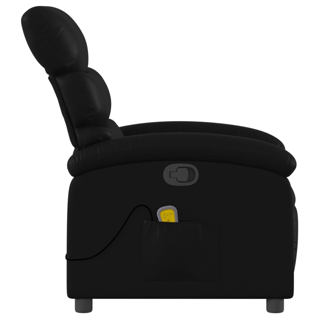 Massage-Relaxsessel, Kunstleder, Schwarz