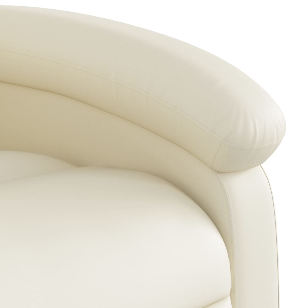 Massagesessel mit Relaxfunktion, Kunstleder, Creme