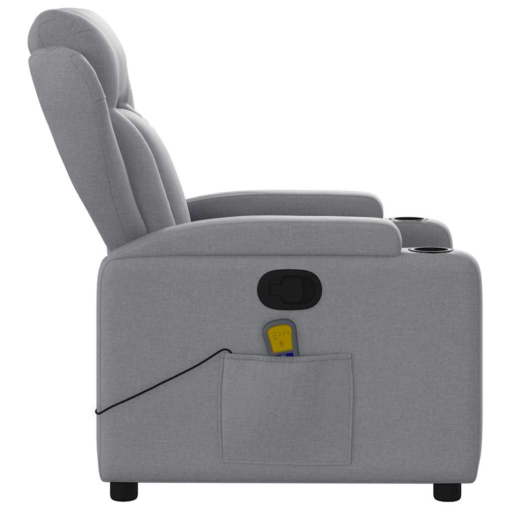 Massage-Relaxsessel, hellgrauer Stoff