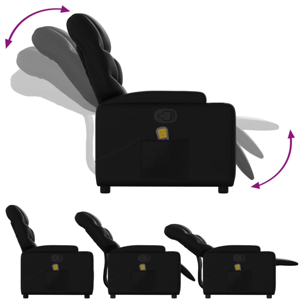 Massage-Relaxsessel, Kunstleder, Schwarz