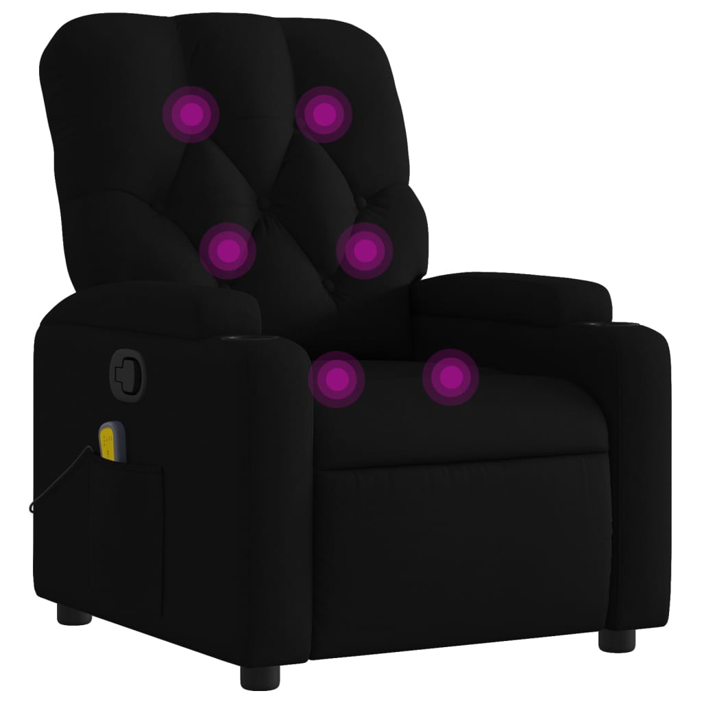 Massage-Relaxsessel, schwarzer Stoff