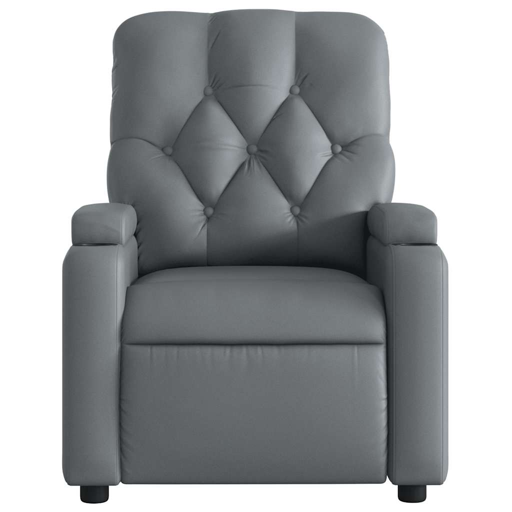 Massagesessel Relaxsessel Grau Kunstleder