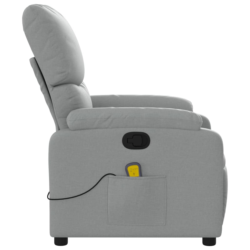 Massage-Relaxsessel, hellgrauer Stoff