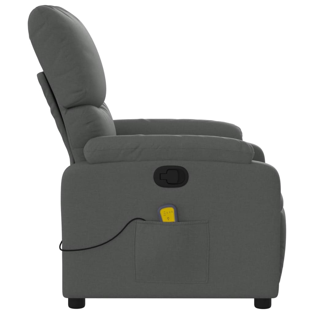 Massage-Relaxsessel, Stoff, Dunkelgrau