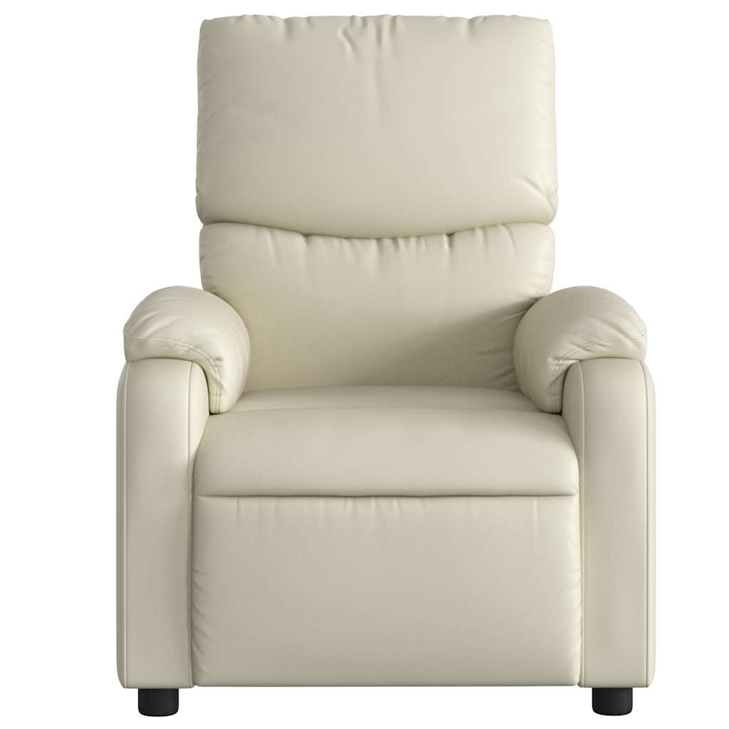 Massagesessel mit Relaxfunktion, Kunstleder, Creme