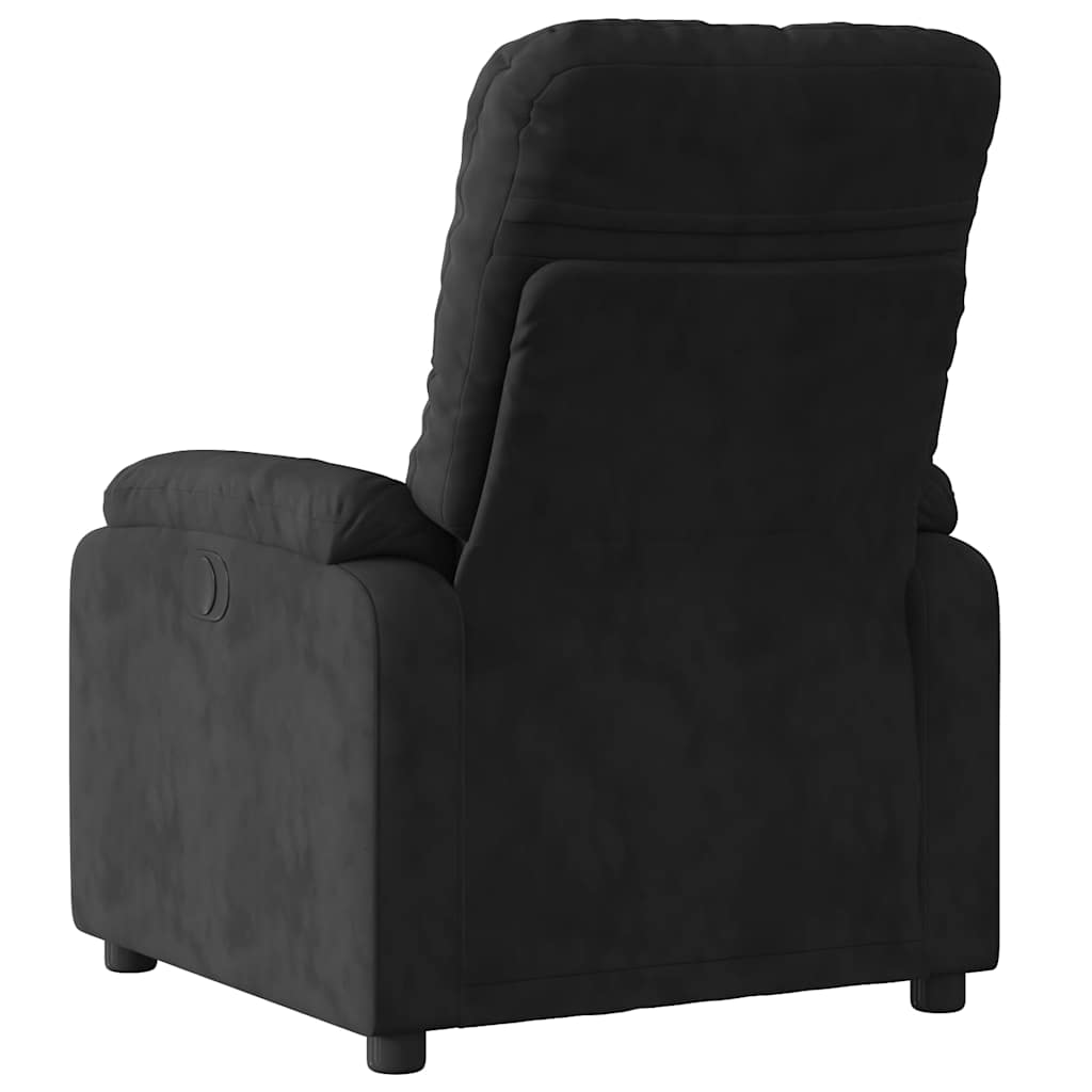 Massage-Relaxsessel, schwarzer Mikrofaserstoff