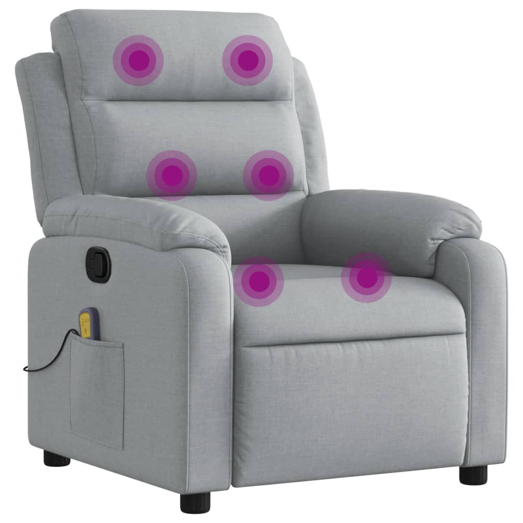 Massage-Relaxsessel, hellgrauer Stoff