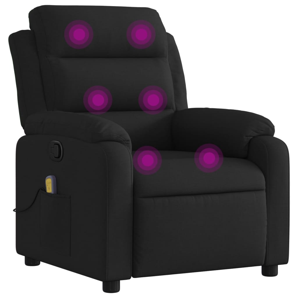 Massage-Relaxsessel, schwarzer Stoff