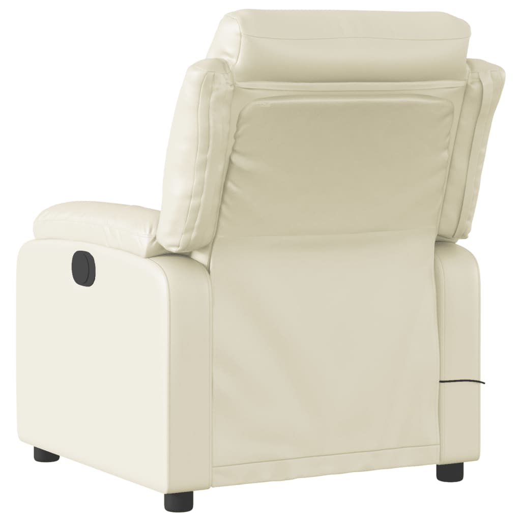 Massagesessel mit Relaxfunktion, Kunstleder, Creme