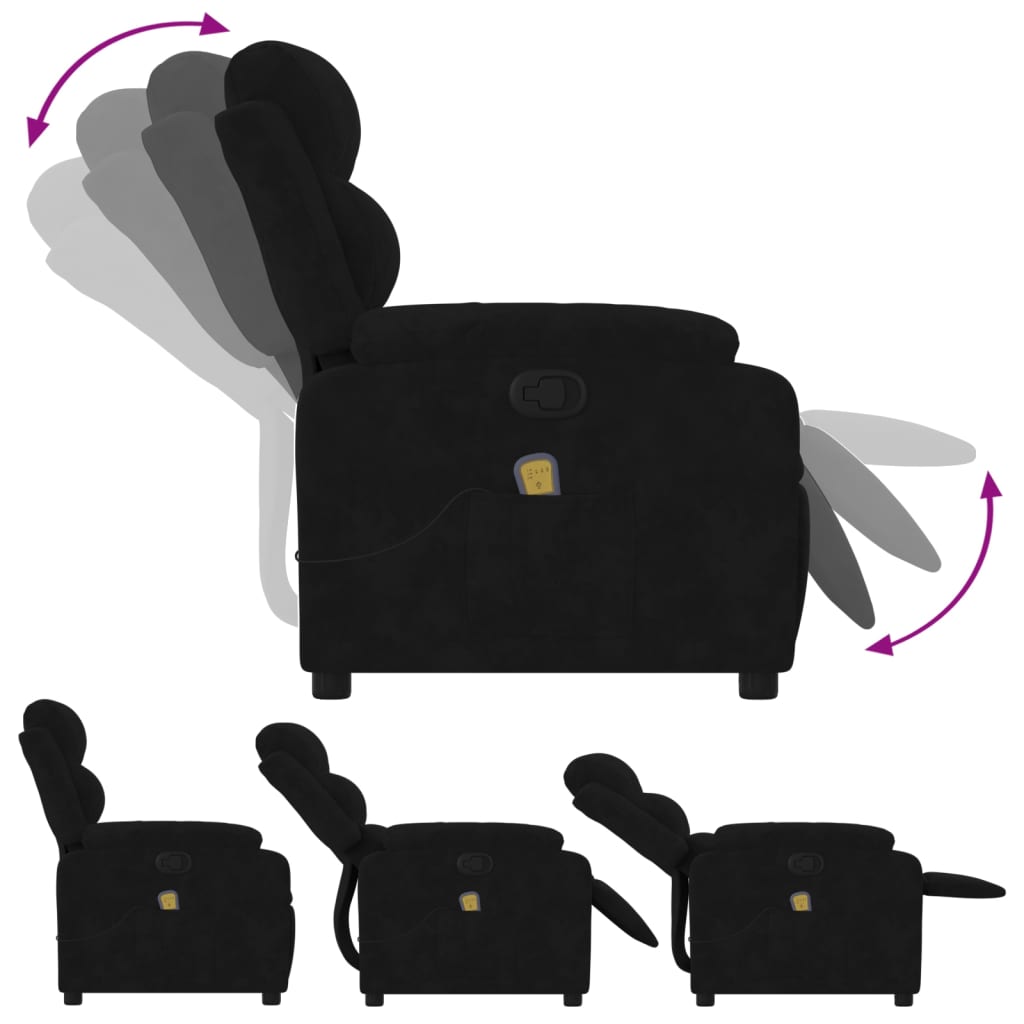 Massage-Relaxsessel, schwarzer Samt