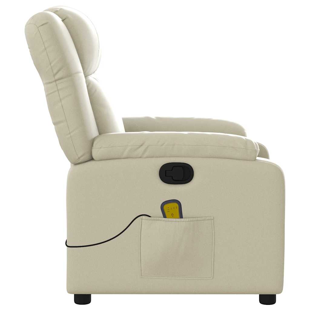 Massagesessel mit Relaxfunktion, Kunstleder, Creme