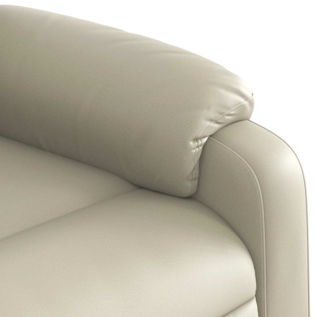 Massagesessel mit Relaxfunktion, Kunstleder, Creme