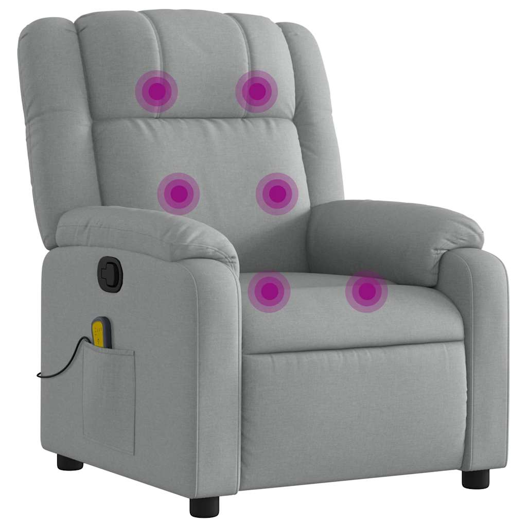 Massage-Relaxsessel, hellgrauer Stoff