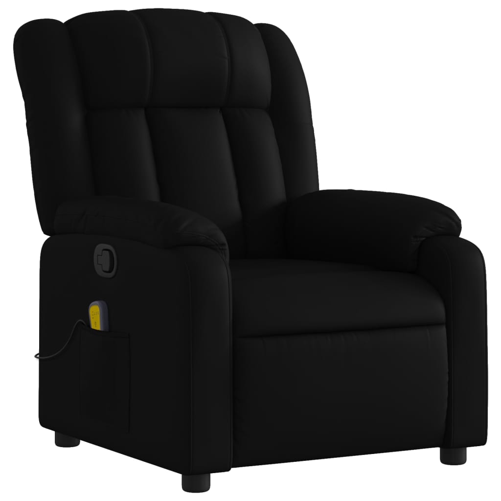 Massage-Relaxsessel, Kunstleder, Schwarz