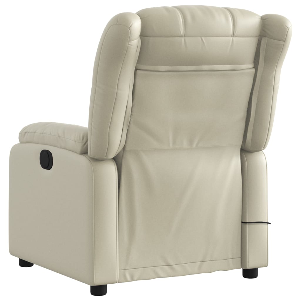 Massagesessel mit Relaxfunktion, Kunstleder, Creme