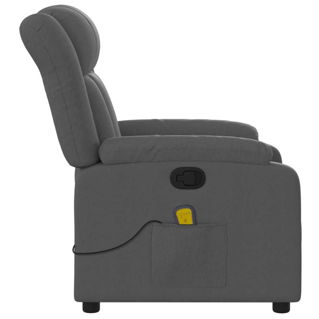 Massage-Relaxsessel, Stoff, Dunkelgrau