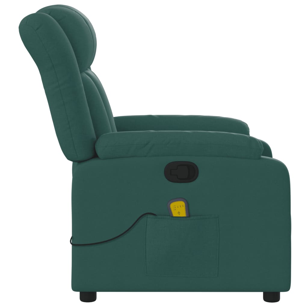 Massage-Relaxsessel, dunkelgrüner Stoff
