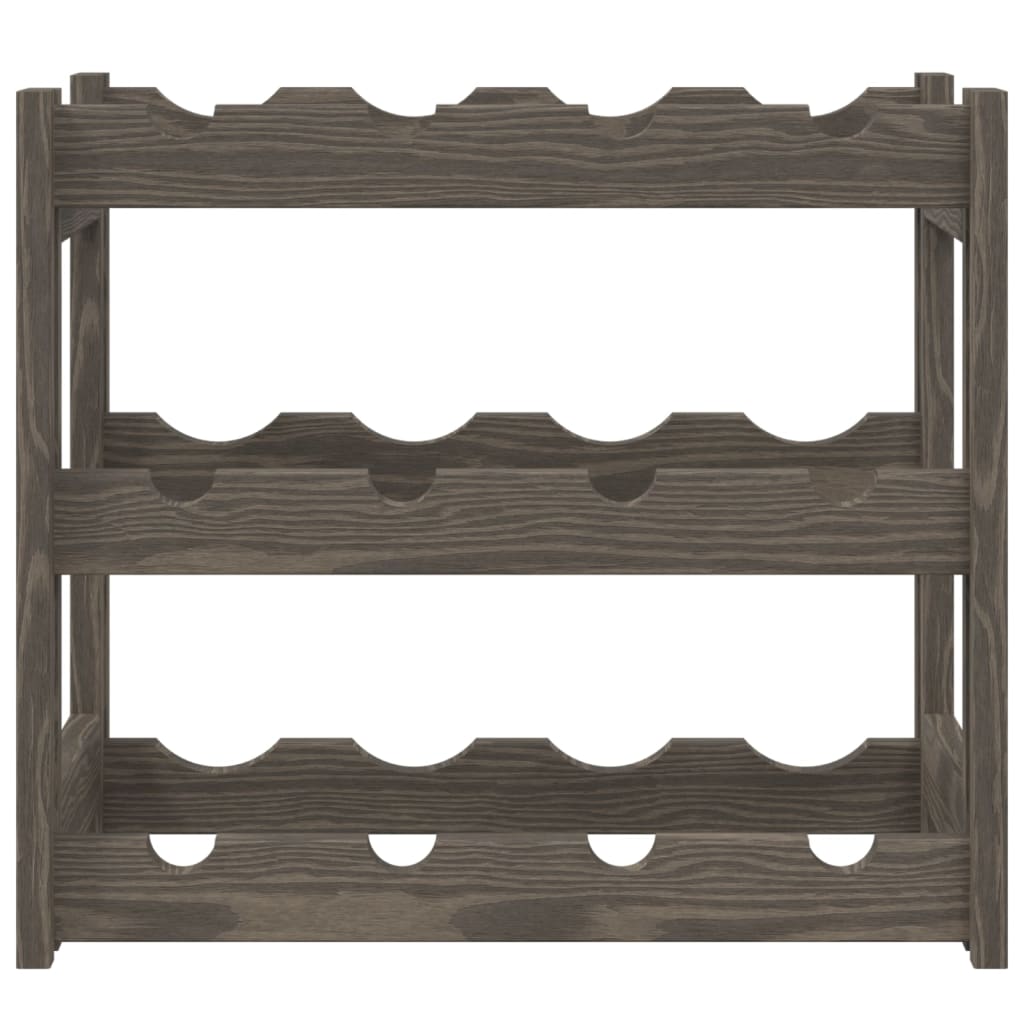 Wine rack for 12 bottles gray solid pine