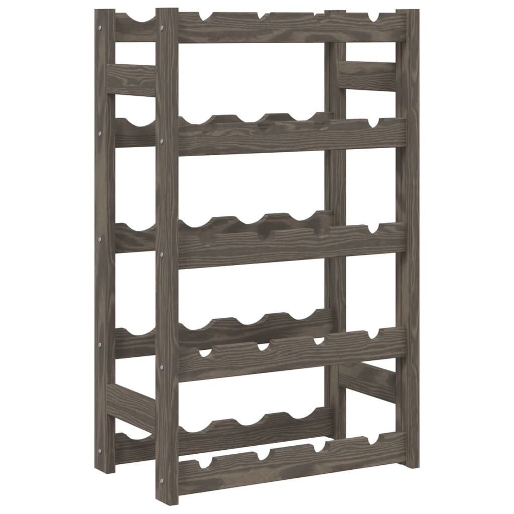 Wine rack for 20 bottles gray solid pine