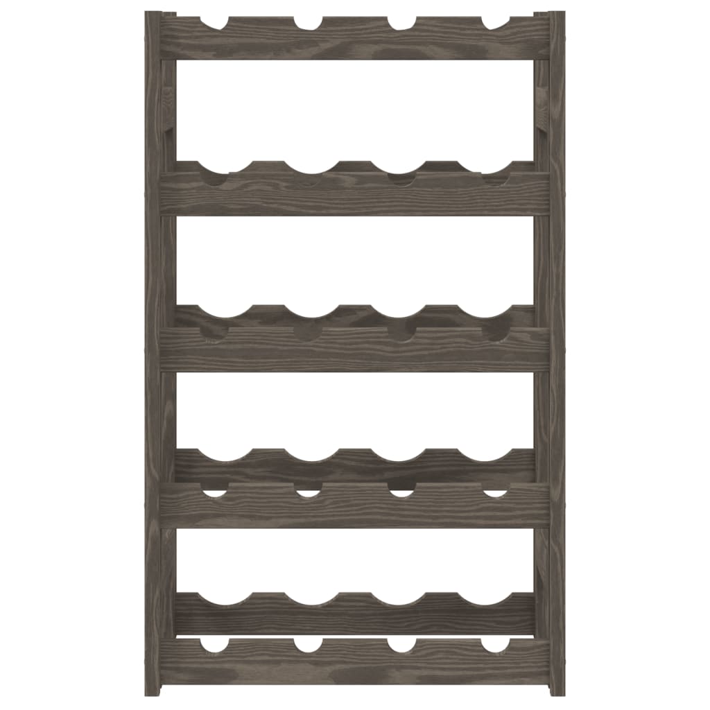 Wine rack for 20 bottles gray solid pine