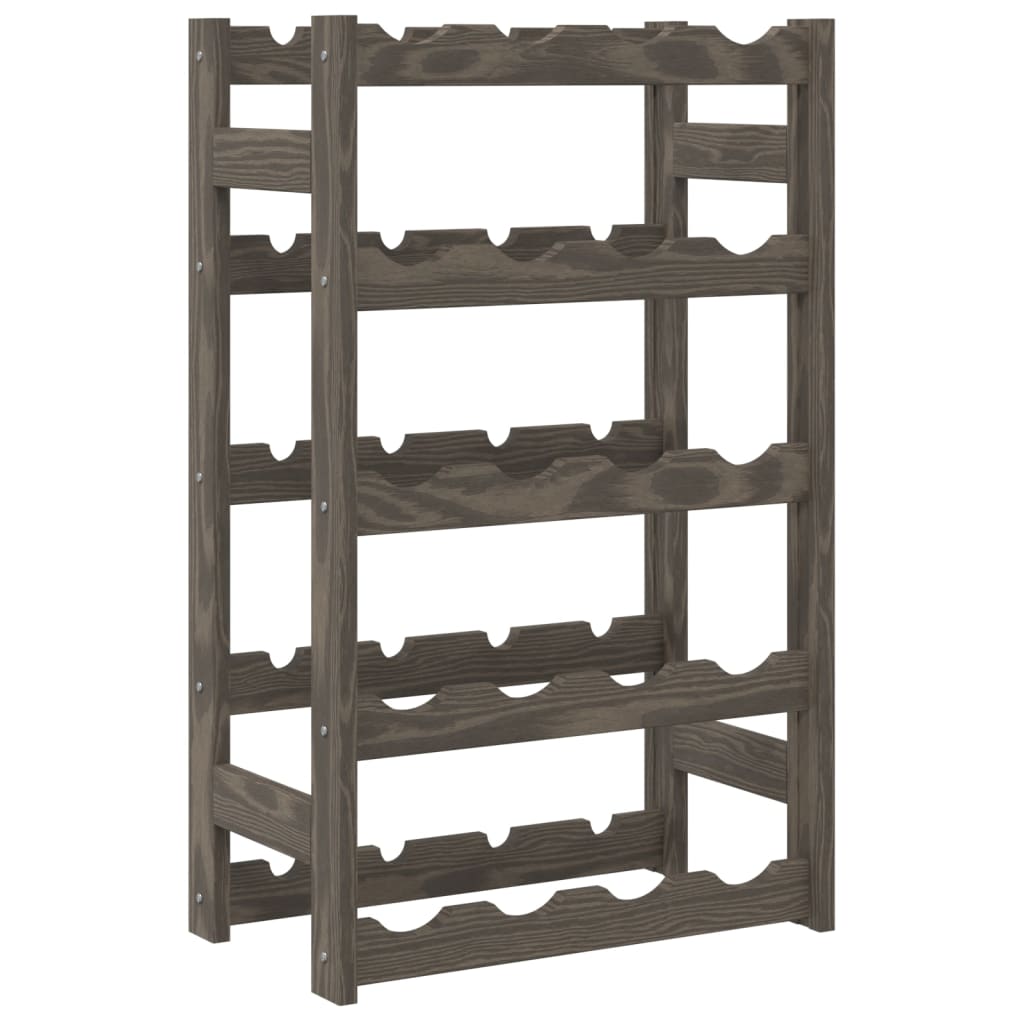 Wine rack for 20 bottles gray solid pine