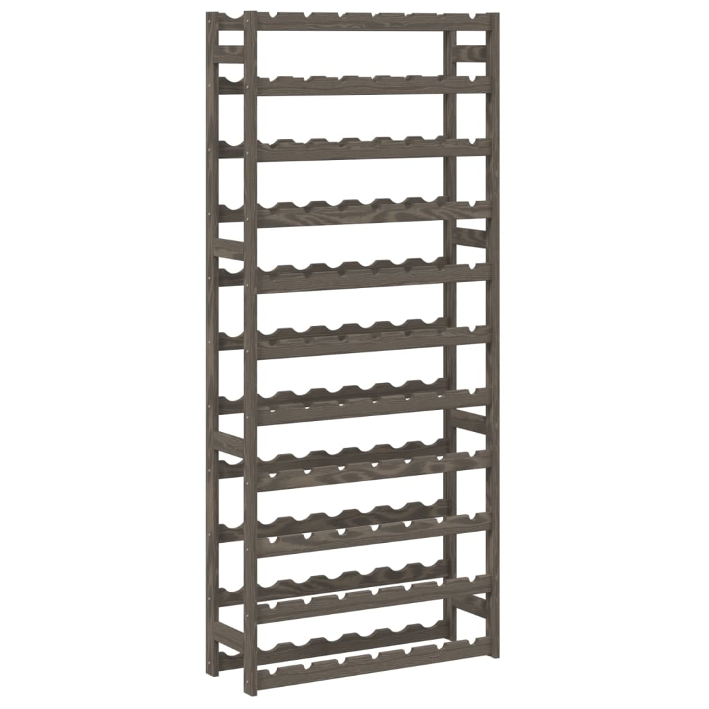 Wine rack for 77 bottles gray solid pine